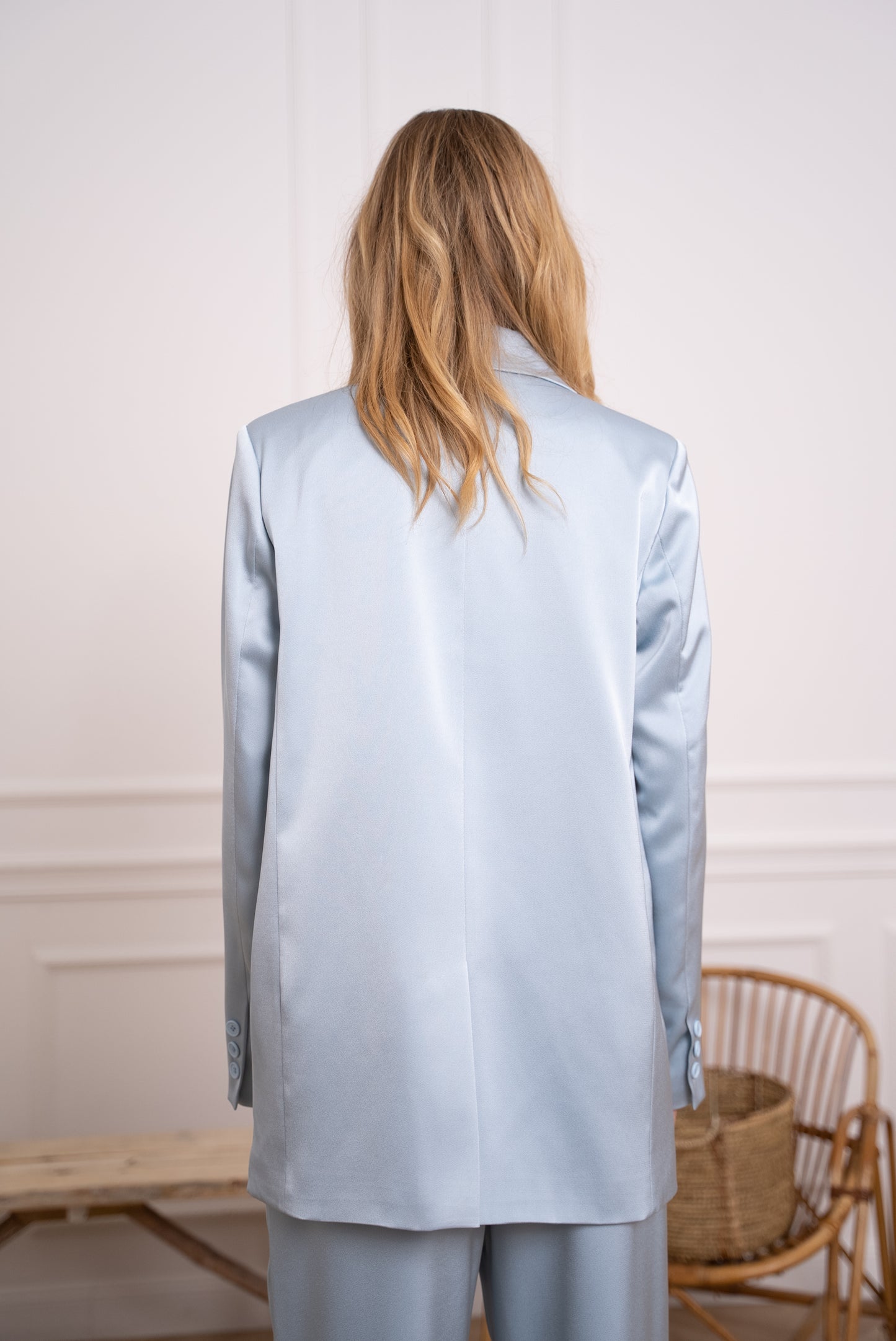 Choklate satin blue jacket